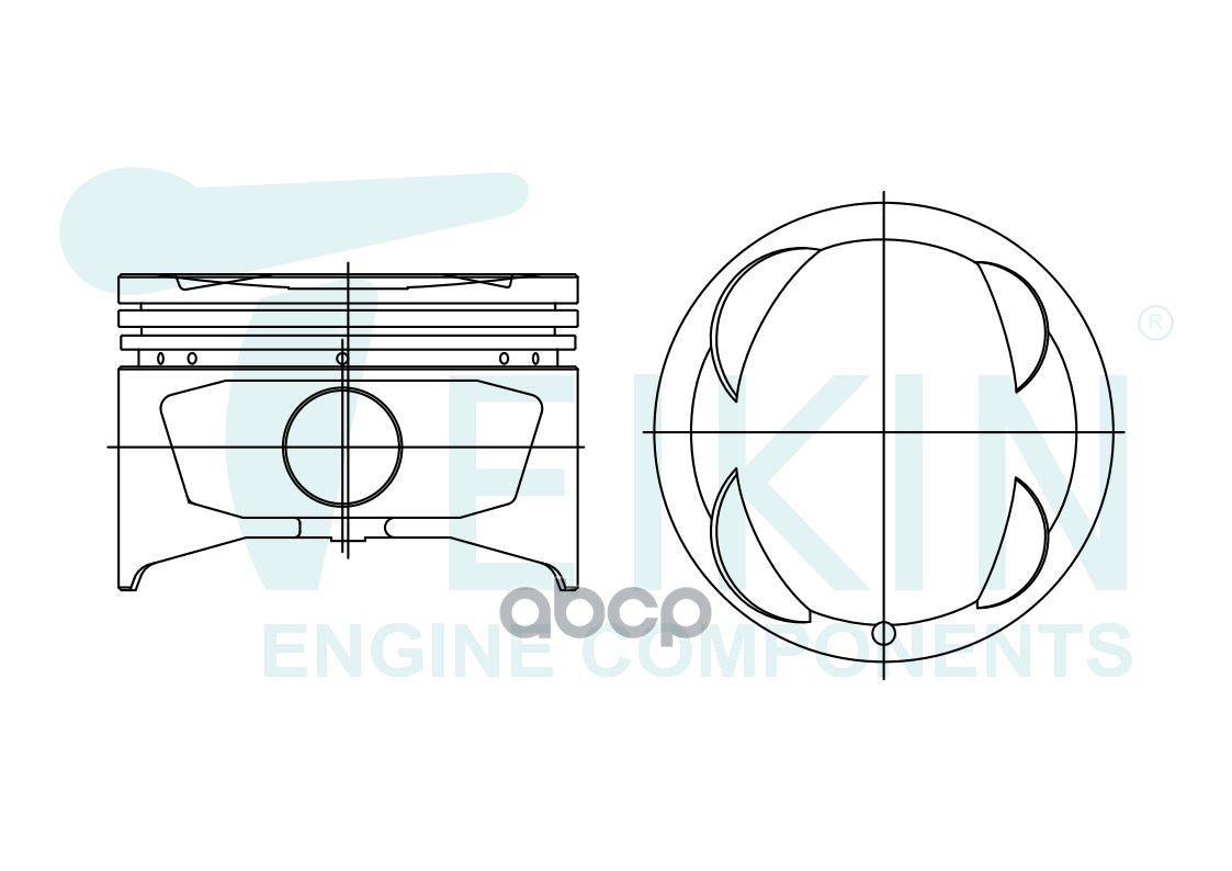 Поршень (STD/ к-т 4 шт) Toyota Avensis (T220) 97-03 / Corolla 91-02 4AF;4AFE TEIKIN арт. 46262 STD