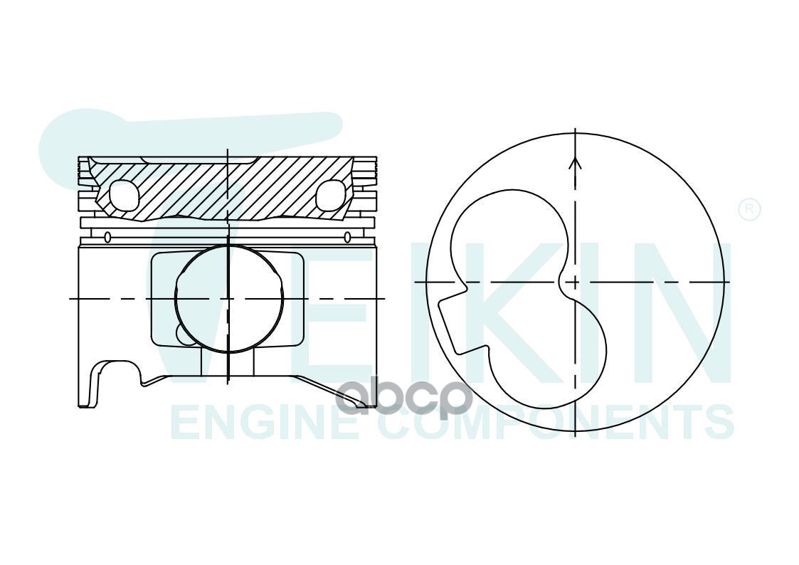 Поршень (К-Т 4 Шт С Охлажденем) 050 Toyota Surf/Prado 1Kz-Te 96- TEIKIN арт. 46283AG 050