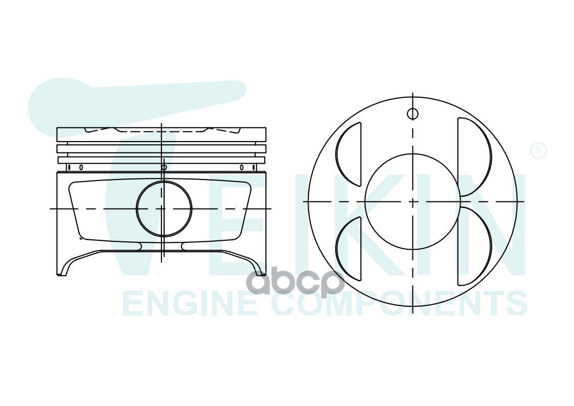 Поршень (STD/ к-т 4 шт) Toyota Corolla (E100,E110) 91-02 / Carina 92-01 5AFE TEIKIN арт. 46347 STD