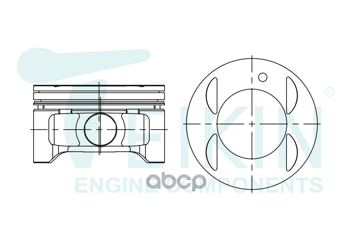 Поршень (0.5/ к-т 6 шт) Lexus RX 03-09 / Toyota Harrier 03-13 3MZFE TEIKIN арт. 46357 050