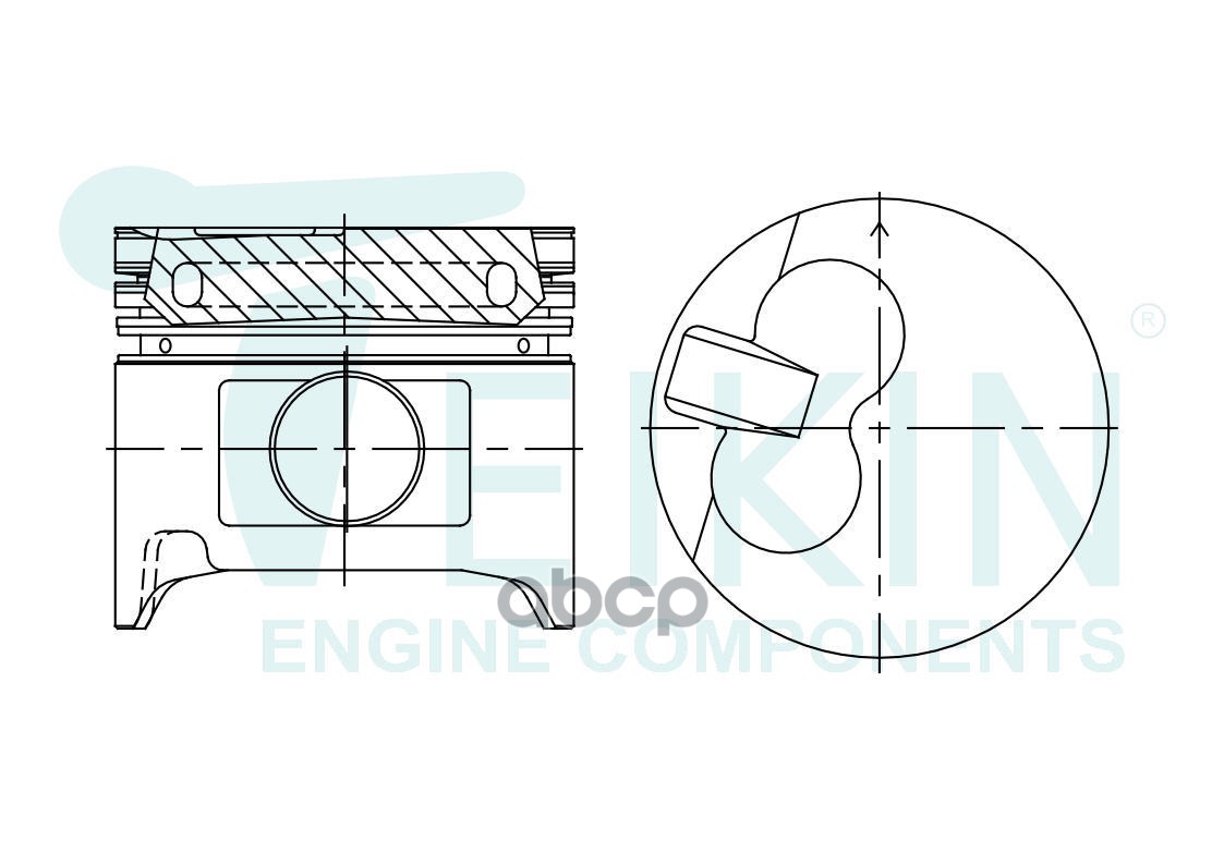 Поршень (к-т 4 шт без охлаждения) TOYOTA HIACE/REGIUSACE/HILUX 2L-T/2L-TE 89-93 TEIKIN арт. 46600 STD