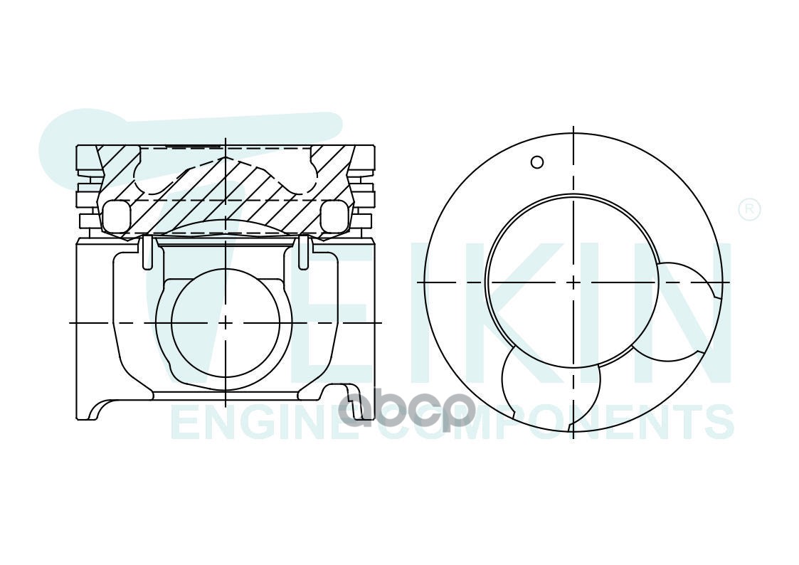 Поршень без колец с масл. галереей Hyundai D4CB CRDi d91.0 STD (23410-4A910) Teikin TEIKIN арт. 51603AGSTD