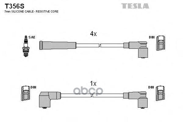 Провода в/в силик.100% ВАЗ 08-09 TESLA (T 356S) TESLA T356S TESLA арт. T356S