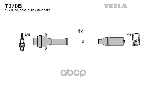 Провода высоковольтные компл. Great Wall Deer/Safe/Sailor 04- дв. 2.2 TESLA T370B TESLA арт. T370B
