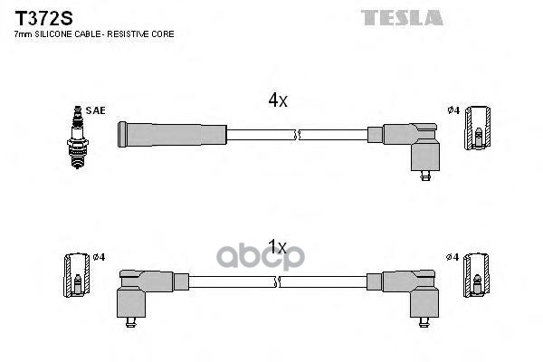 Комплект Проводов Зажигания T372s TESLA арт. T372S