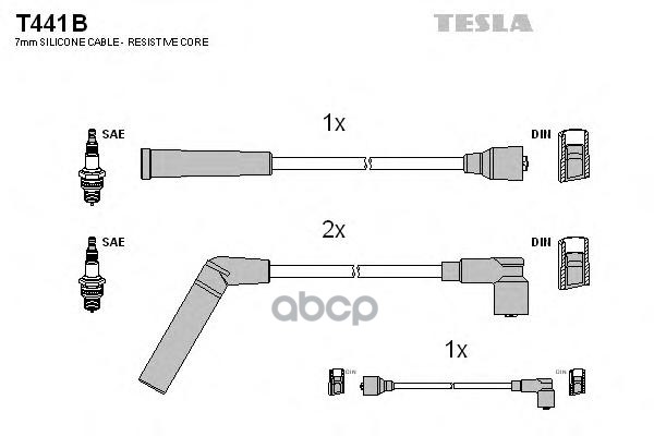 Провода высоковольтные DAEWOO Matiz/Tico/CHEVROLET Aveo TESLA T441B TESLA арт. T441B