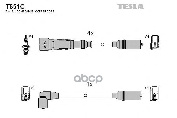 Провода Высоковольтные Компл. Vw G4/Passat1.8/2.0 Rc-Vw904 Tesla T651c TESLA арт. T651C