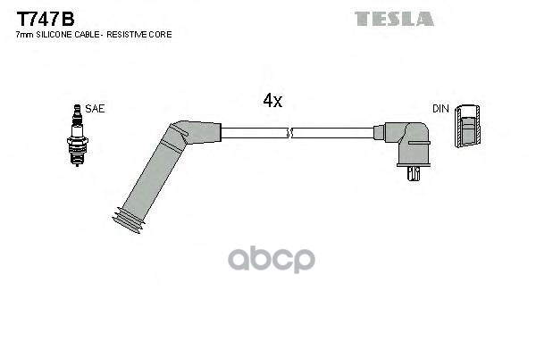 Провода высоковольтные HYUNDAI KIA TESLA T747B TESLA арт. T747B