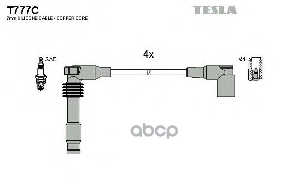 Провода Высоковольтные Opel Astf/Omb/Veca/Vecb 16V Tesla T777c TESLA арт. T777C