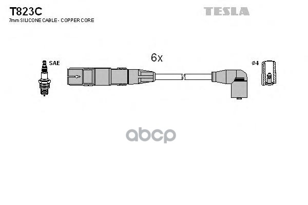 Провода Высоковольтные Vw Sharan/Passat/Galaxy 2.8L Tesla T823c TESLA арт. T823C