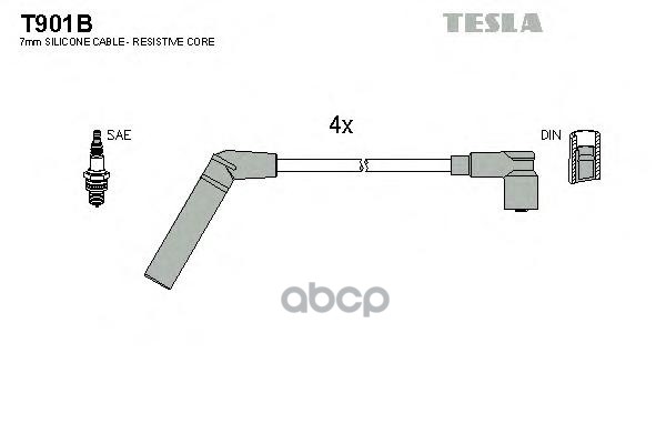 Провода Высоковольтные Mitsubishi Lancer/Colt Tesla T901b TESLA арт. T901B