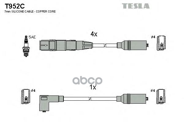 Провода Высоковольтные Компл. Ad A4 Vw B5 Tesla T952c TESLA арт. T952C