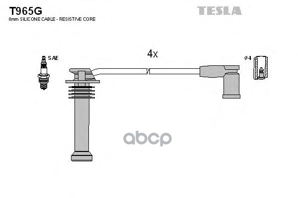 Провода Высоковольтные Ford Mondeo 3 01-> 1.8/2.0L Tesla T965g TESLA арт. T965G