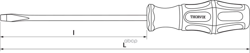 Отвертка Стержневая Шлицевая, Sl5х100 Мм THORVIK арт. SDL5100