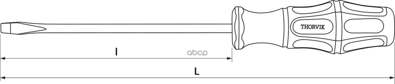Отвертка Стержневая Шлицевая, Sl6х150 Мм THORVIK арт. SDL6150