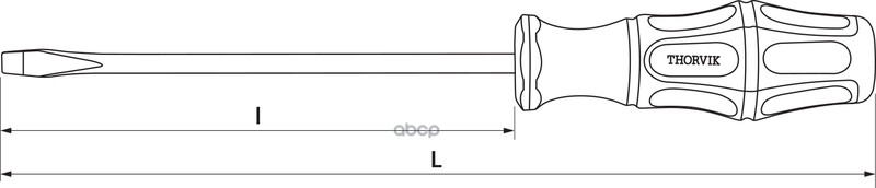 Отвертка Стержневая Шлицевая, Sl8х200 Мм THORVIK арт. SDL8200