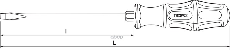 Отвертка Стержневая Ударная Шлицевая, Sl6х100 Мм THORVIK арт. SDLG610