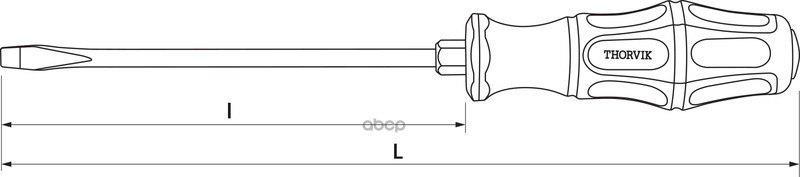 Отвертка Стержневая Ударная Шлицевая, Sl6х150 Мм THORVIK арт. SDLG615