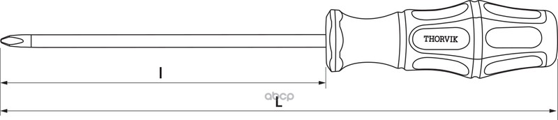 Отвертка Стержневая Крестовая, Ph1x150 Мм THORVIK арт. SDP1150