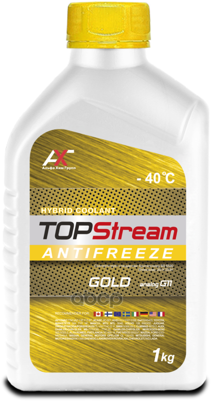 Антифриз Topstream Extra Gold (Жёлтый) G11 1 Л TOPStream арт. atsg00001