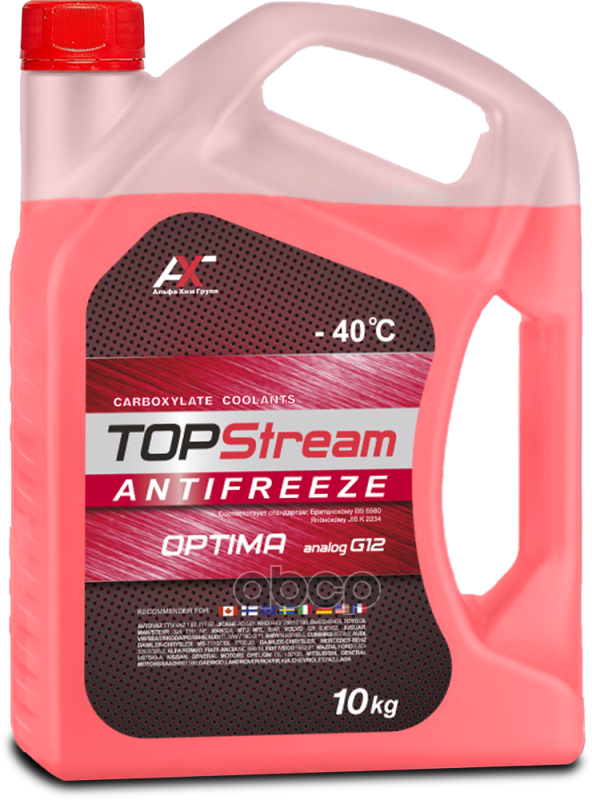 Антифриз Topstream Optima (Красный) G12 10 Л TOPStream арт. atsor00010