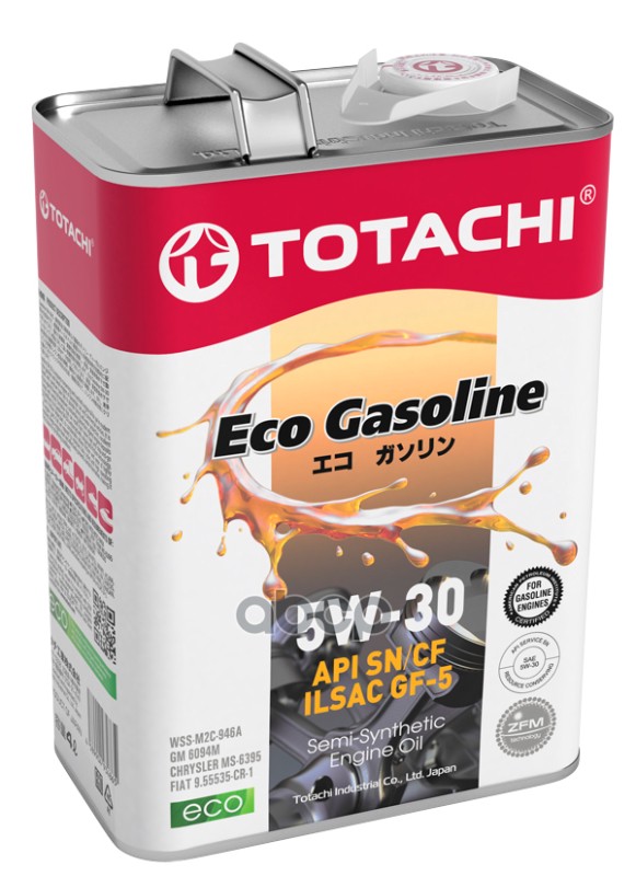 TOTACHI Масло моторное TOTACHI Eco GasoLine Semi-Synthetic SN/CF 5W-30 4л (4589904934865) 10804