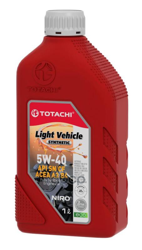 TOTACHI Масло моторное 5W-40 NIRO LV SP, SN PLUS, SN/CF, ACEA A3/B4 1л (синт.