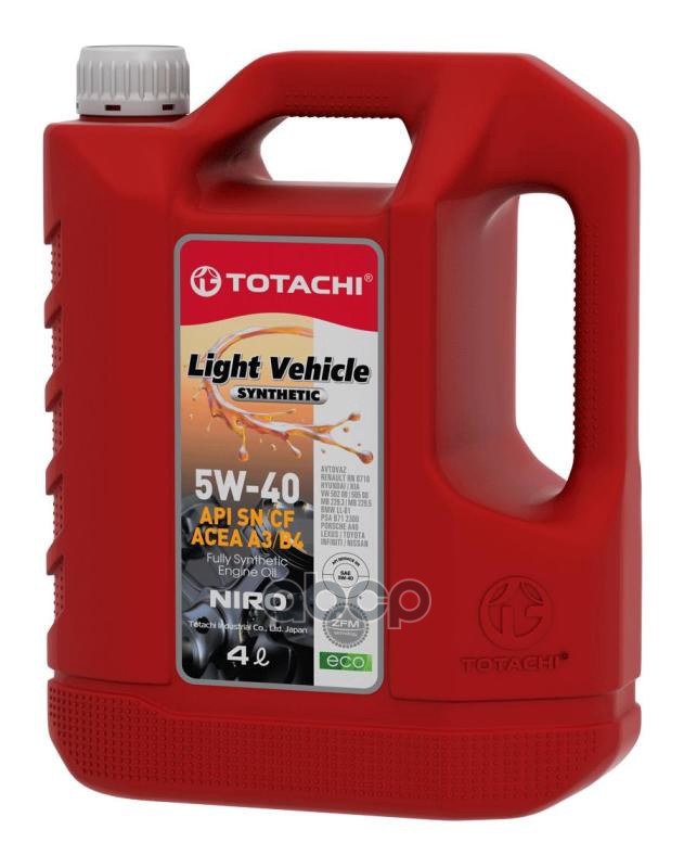 TOTACHI Масло моторное NIRO LV Synthetic SN/CF 5W40 4L пластик