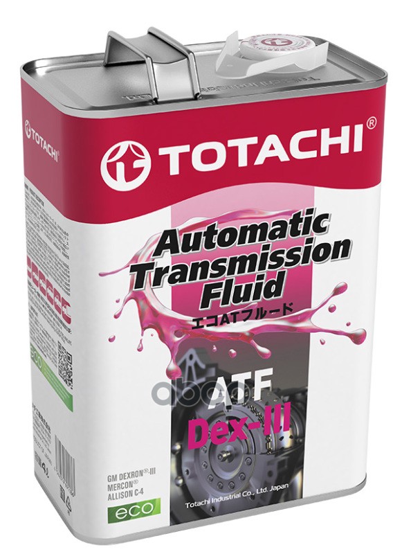Масло трансмиссионное синтетическое TOTACHI ATF DEX- III 4л TOTACHI арт. 20704