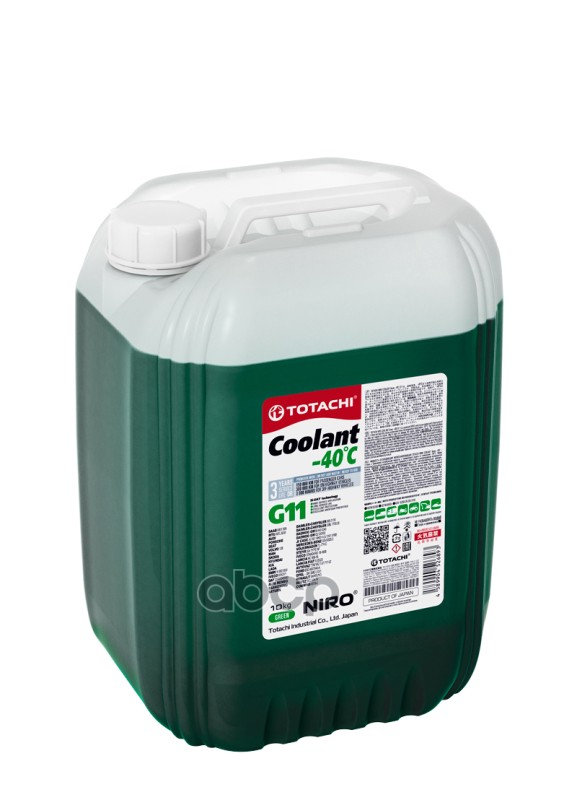 Антифриз TOTACHI NIRO CooLant Green -40C G11 10кг (4589904526893) 43210 TOTACHI арт. 43210