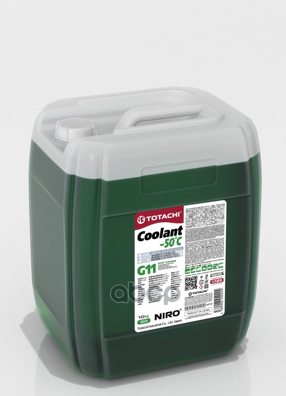 Антифриз TOTACHI NIRO COOLANT Green -50C G11 10кг 44710 TOTACHI арт. 44710
