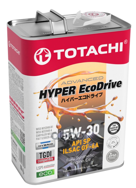 TOTACHI Масло моторное TOTACHI HYPER Ecodrive SP/GF-6A 5W-30 синтетическое 4 л E0304
