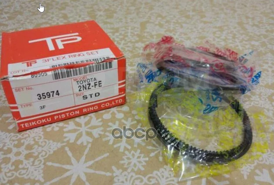Кольца поршневые (комплект) STD TOYOTA COROLLA/FUN CARGO/IST/PLATZ/PROBOX 1-2NZ-FE 02- TPR арт. 35974 STD