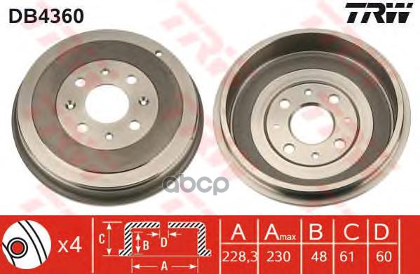 Барабан Тормозной Fiat: Punto 0.9 Twinair Turbo/1.3 D Multijet/1.4/1.4 Bifuel/1.4 Multi Air/1.4 Natural Power/1.4 Turbo Multi...