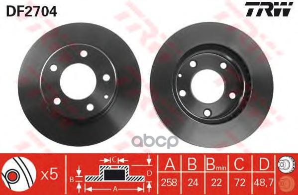 Диск Торм Передн TRW арт. df2704
