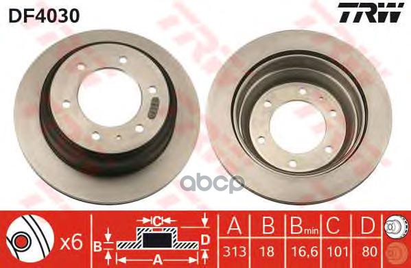 Диск Тормозной Задний Great Wall Hover Trw Df4030 TRW арт. DF4030