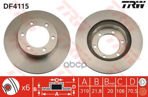 Диск Тормозной Передн Toyota: 4 Runner 95-, 4 Runner 95-96, Land Cruiser 93-96, Land Cruiser 90 95-, Land Cruiser Hardtop 93-...