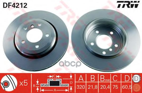 Диск Тормозной | Зад | TRW арт. DF4212