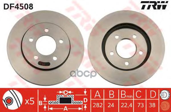 Диск Тормозной Передн Chrysler: Voyager Ii 95-01, Voyager Iii 00-,  Dodge: Caravan Ii 95-01, Caravan Iii 00-,  Plymouth: Voya...