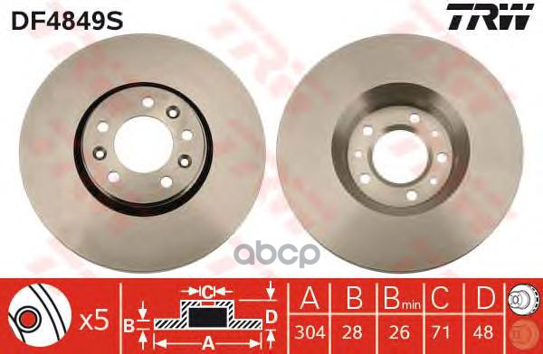 Диск Тормозной | Перед | TRW арт. DF4849S
