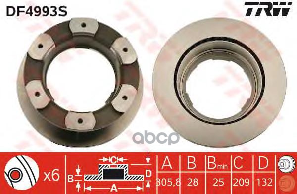 Диск Тормозной Задн Iveco: Daily Iii C Бортовой Платформой/Ходовая Часть 06-, Daily Iii Фургон/Универсал 06-, Daily Iii 06- T...