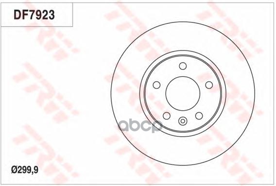 Диск тормозной передний OPEL Astra J/Zafira C/CHEVROLET Orlando /D=300mm TRW DF7923 TRW арт. DF7923