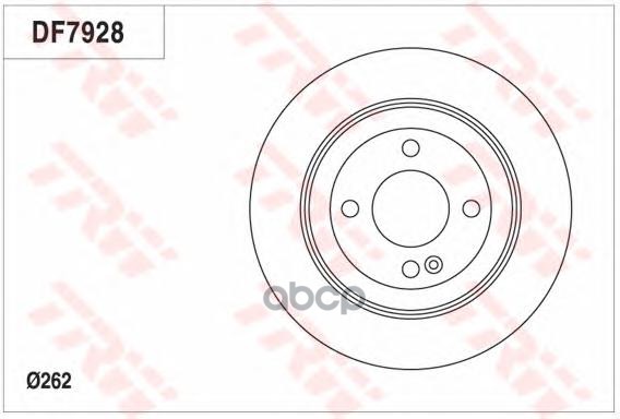 Диск тормозной задний HYUNDAI i30 12-, SOLARIS I/II, KIA RIO III (262мм) DF7928 TRW арт. DF7928