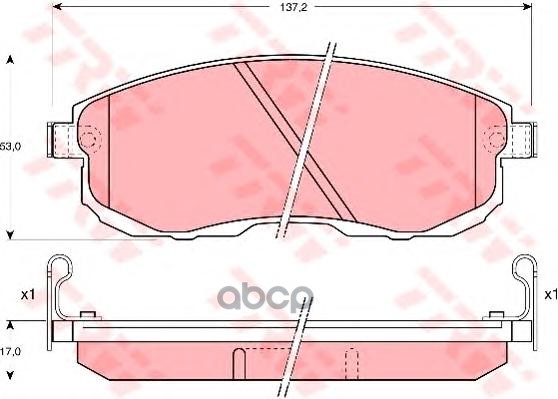 Колодки передние NISSAN JUKE F15, TEANA I-II, MAXIMA J30, A32, TIIDA, SUZUKI SX-4 GDB1003 TRW арт. GDB1003