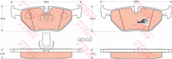 Колодки задние BMW E39 95-02 TRW GDB1265 TRW арт. GDB1265