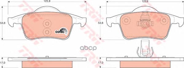 Колодки задние VOLVO S60, S80 GDB1389 TRW арт. GDB1389