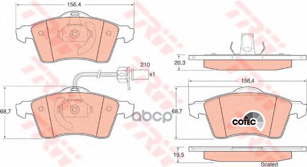 Колодки передние VW T4 99-> TRW GDB1391 TRW арт. GDB1391