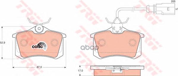 Колодки задние FORD GALAXY (WGR), VW SHARAN (7M_) GDB1415 TRW арт. GDB1415