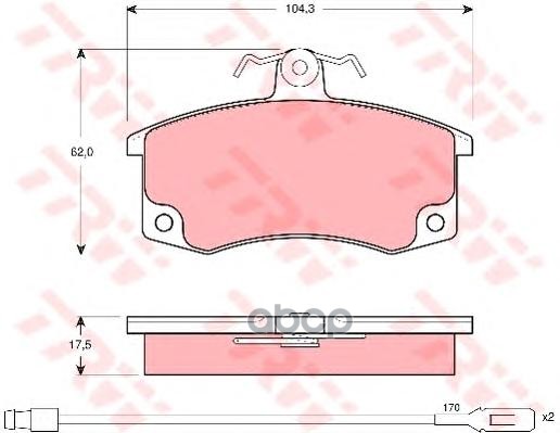 Колодки передние LADA 2108-2112, KALINA, PRIORA GDB1446 TRW арт. GDB1446