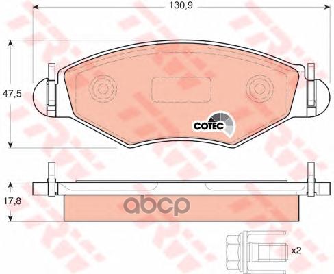 Колодки передние PEUGEOT 206 TRW GDB1500 TRW арт. GDB1500